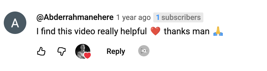 YouTube comment