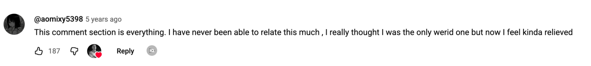 YouTube comment