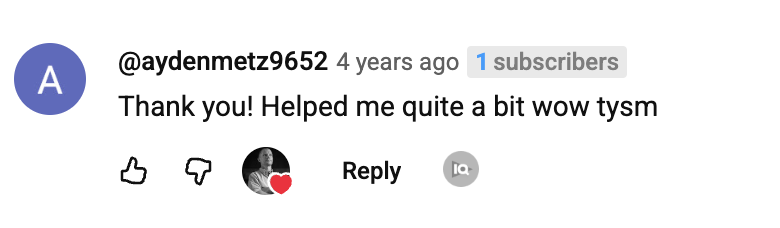 YouTube comment