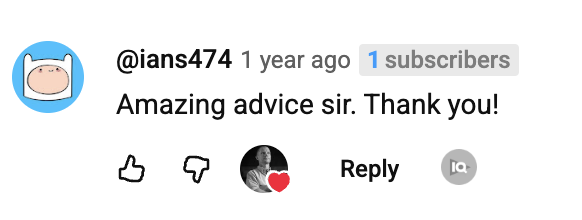 YouTube comment