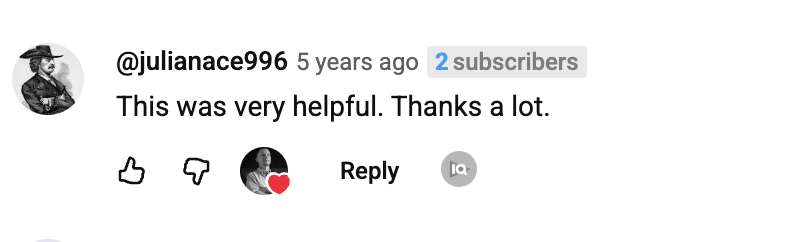 YouTube comment
