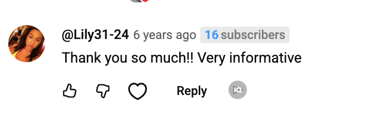 YouTube comment