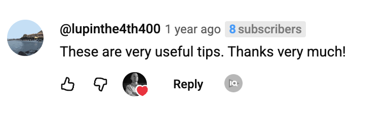 YouTube comment