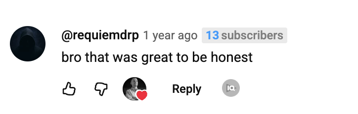 YouTube comment