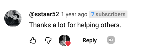 YouTube comment