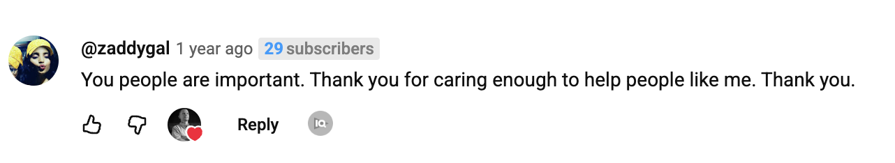 YouTube comment